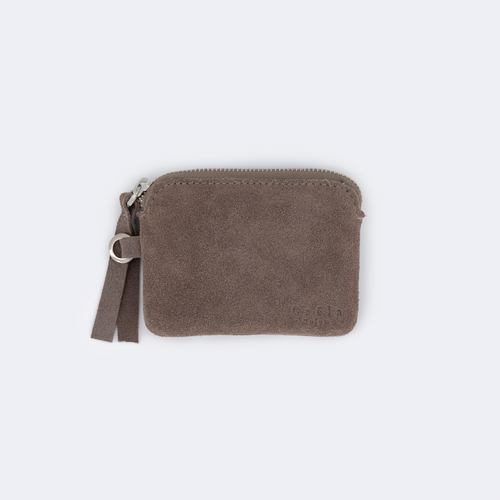 The Mini Wallet (Suede) - Taupe
