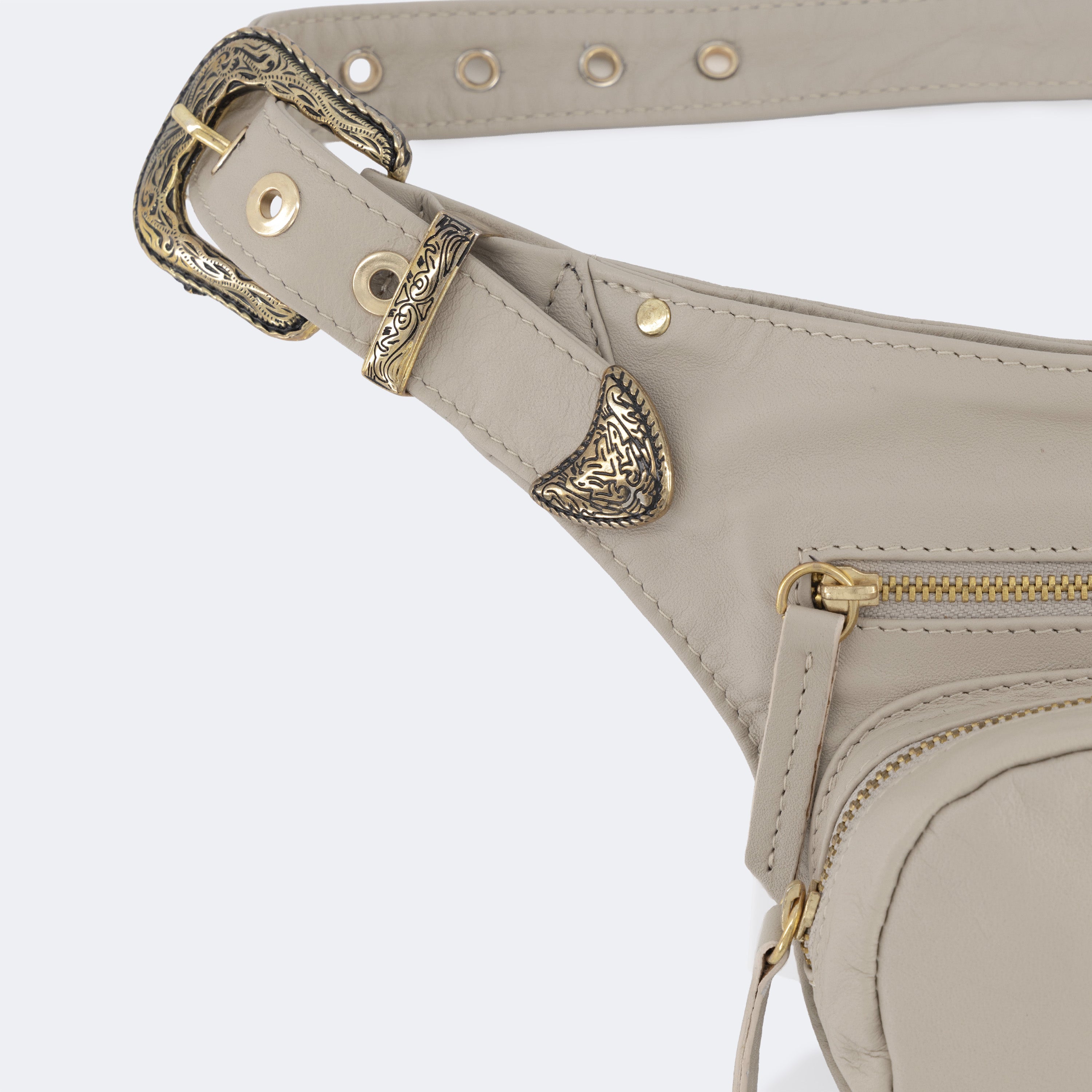 The Sac Ceinture (Leather) - Light Grey