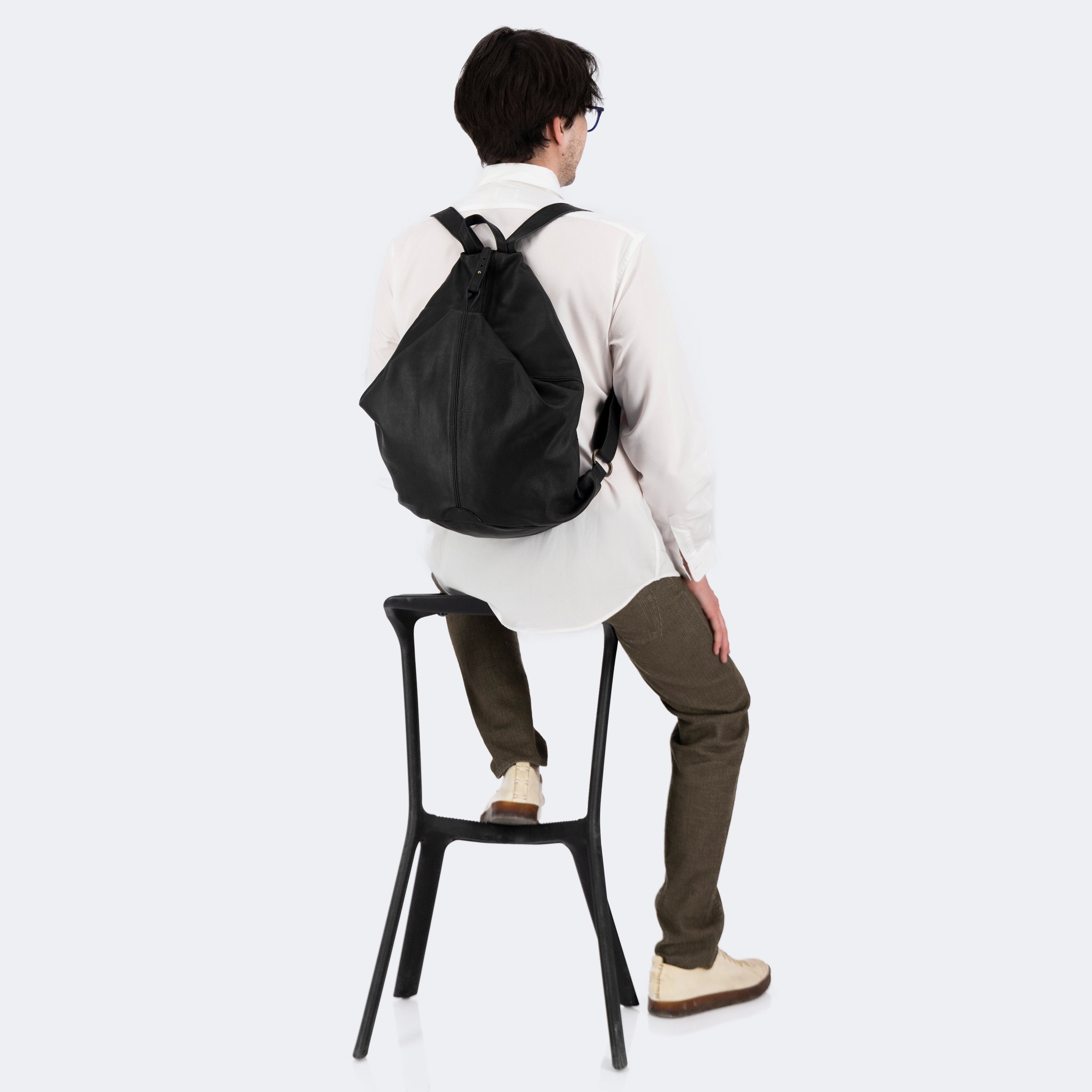 The Backpack (Leather) - Black
