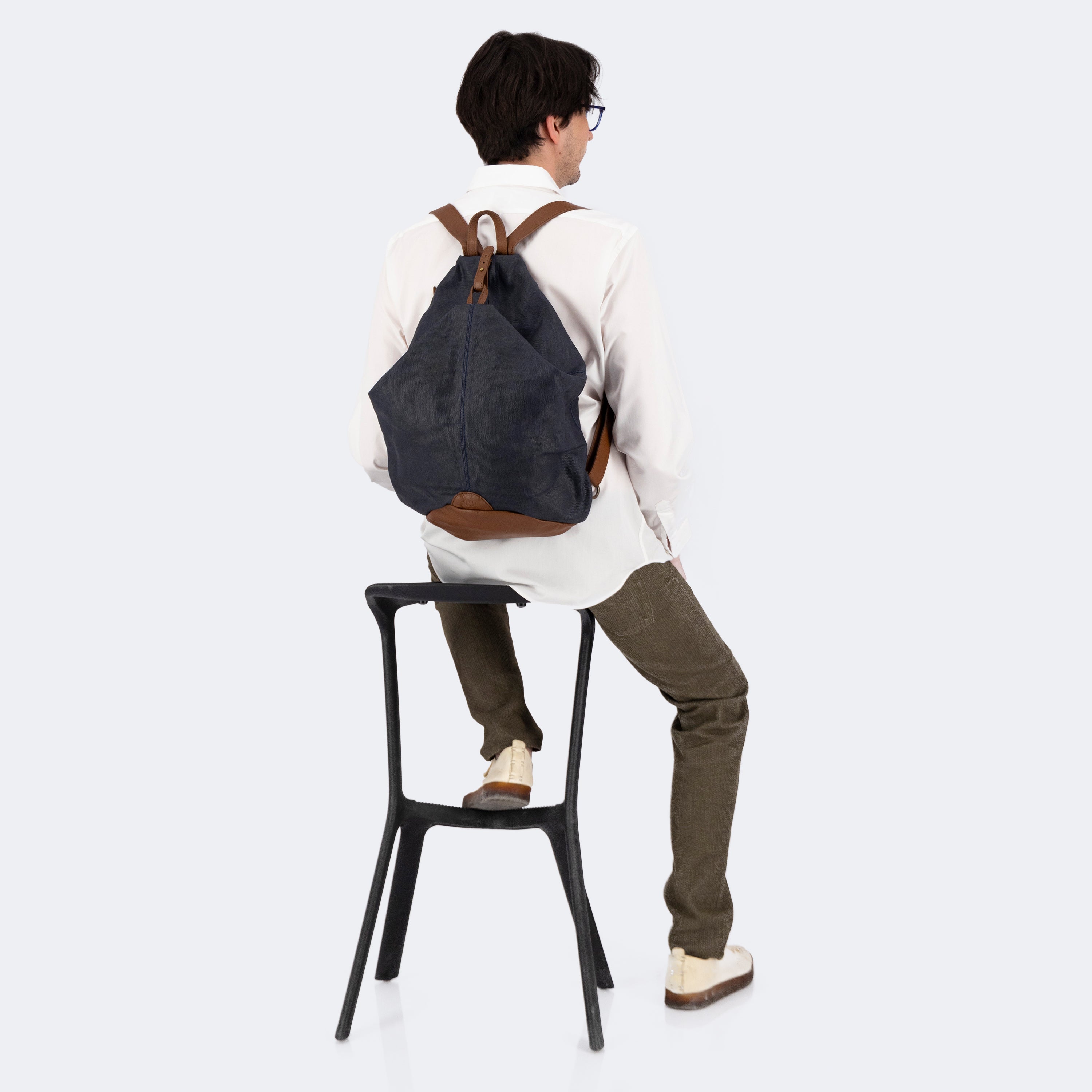 The Backpack (Waxed Cotton) - Marino