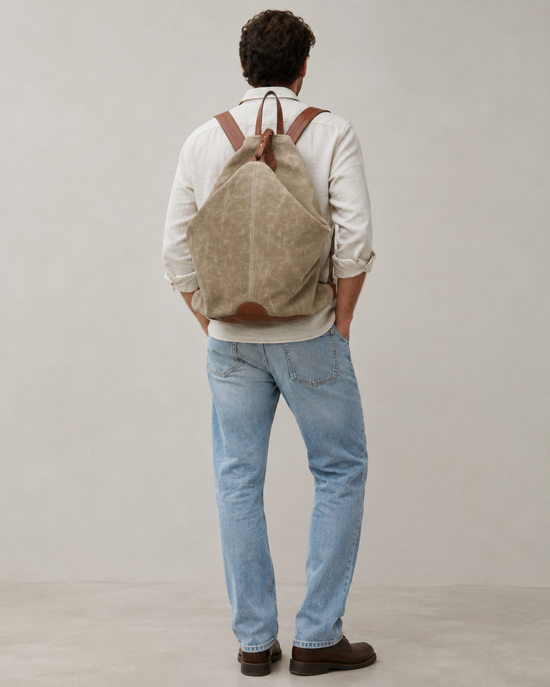 The Backpack (Waxed Cotton) - Sand