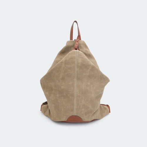 The Backpack (Waxed Cotton) - Sand