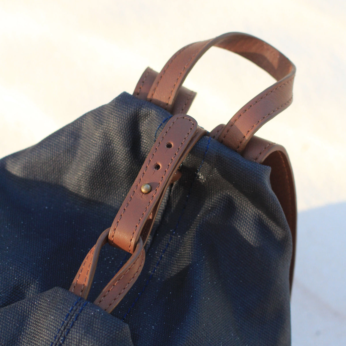 The Backpack (Waxed Cotton) - Marino