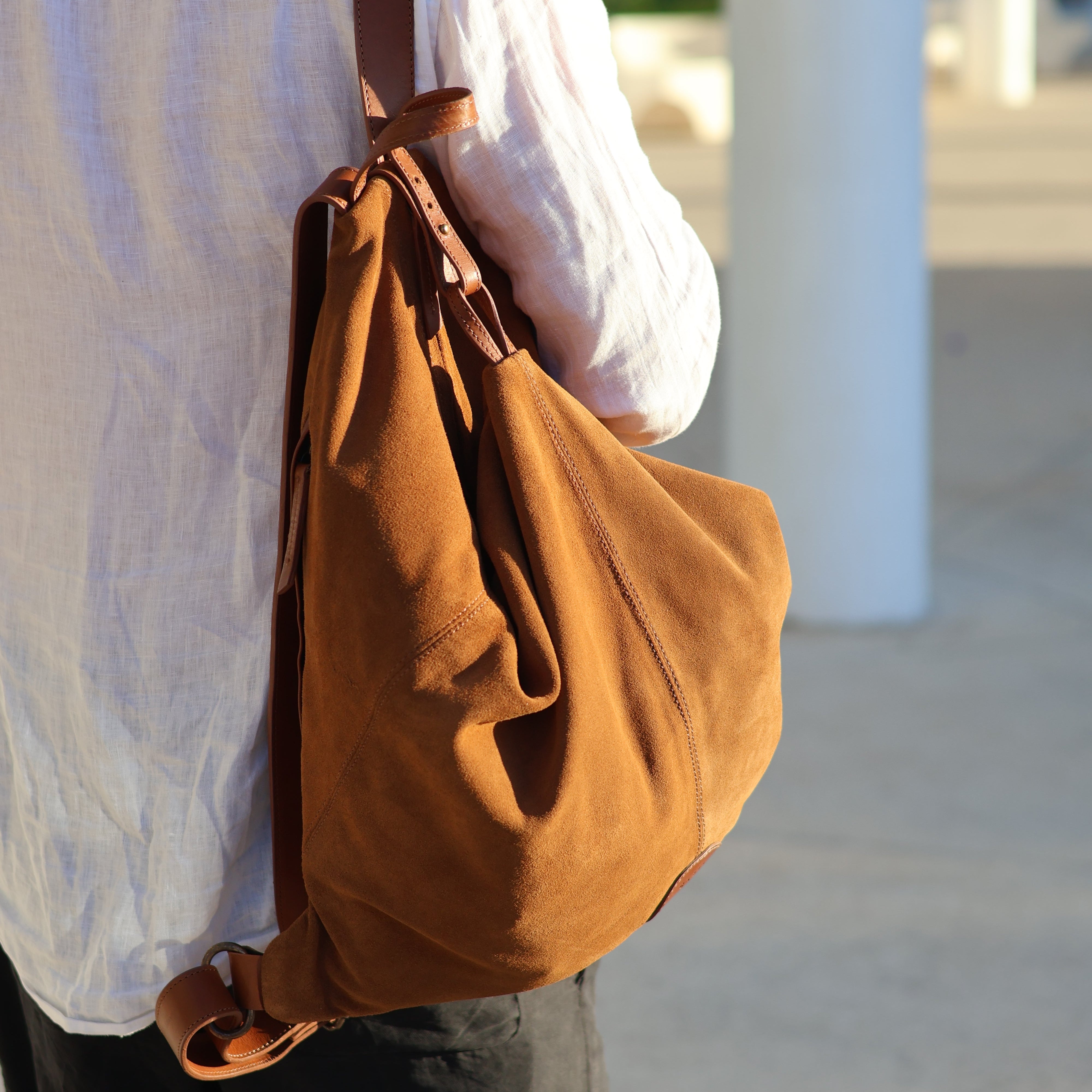 The Backpack (Suede) - Tobacco