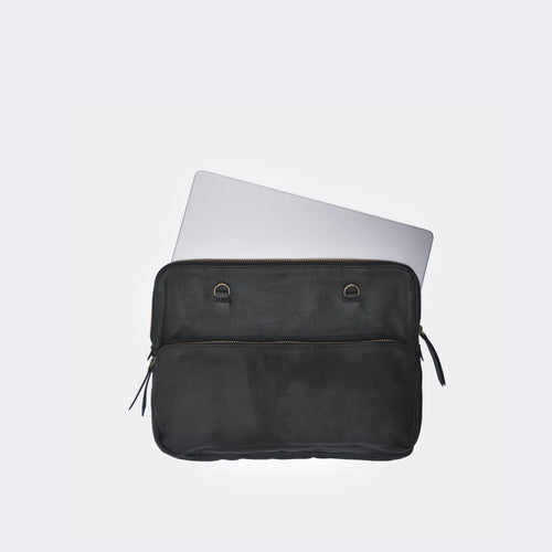 The Laptop Case (Leather) - Black