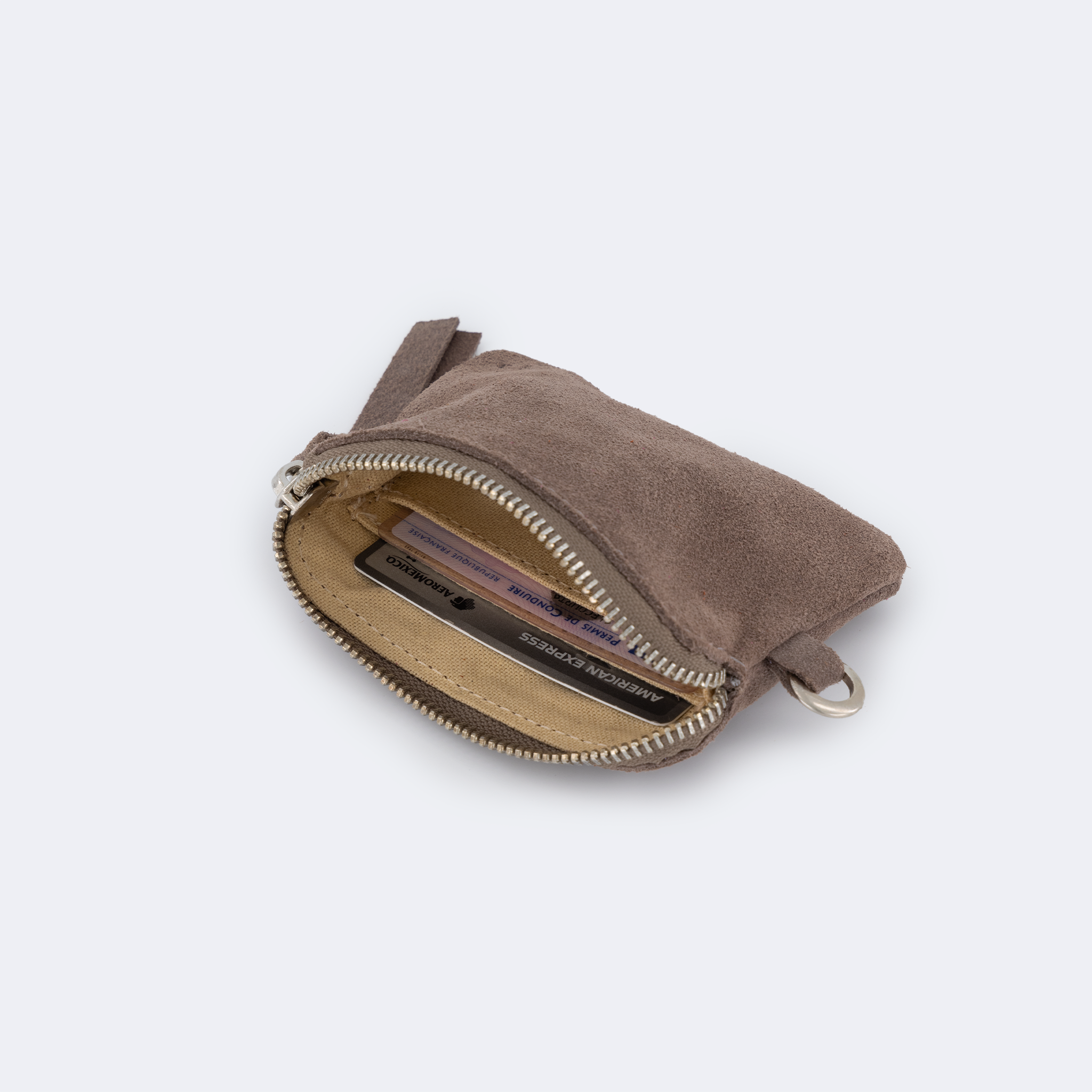 The Mini Wallet (Suede) - Taupe