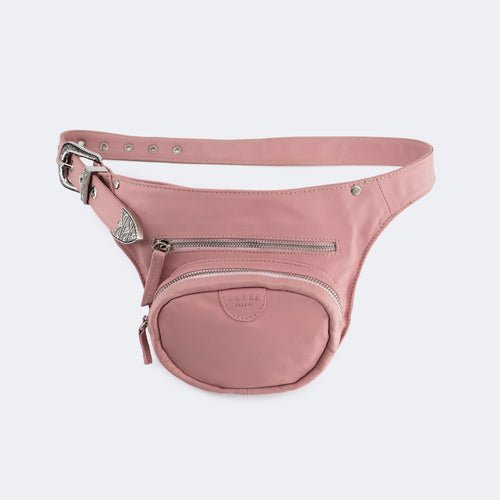 The Sac Ceinture (Leather) - Pink Flamingo