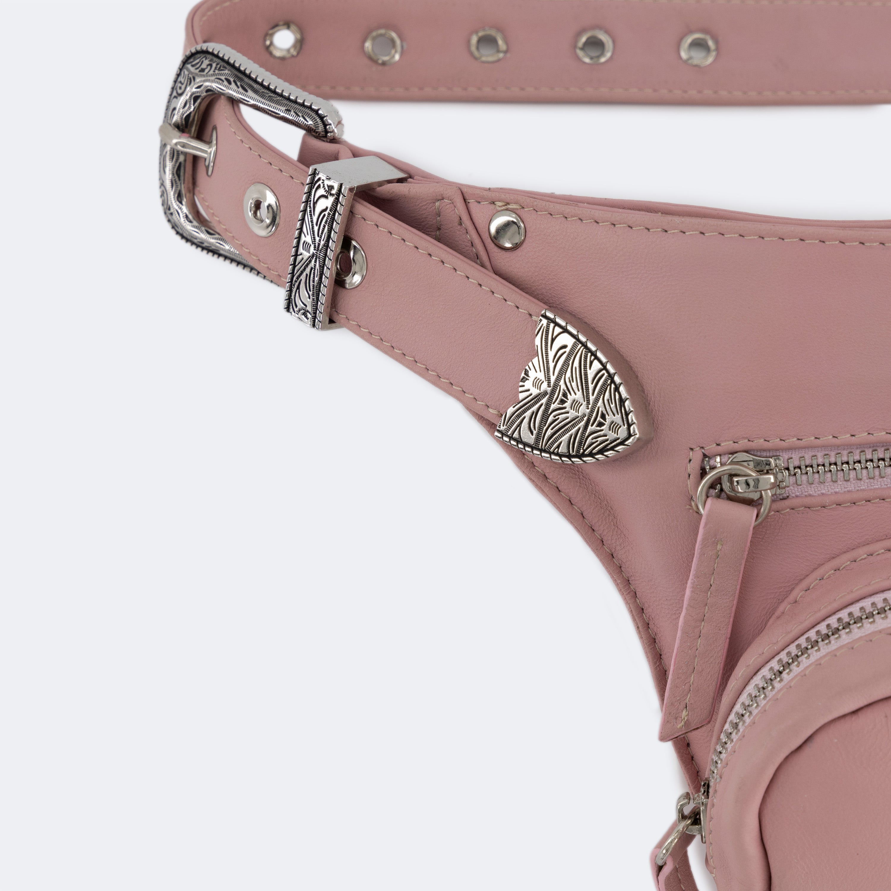The Sac Ceinture (Leather) - Pink Flamingo