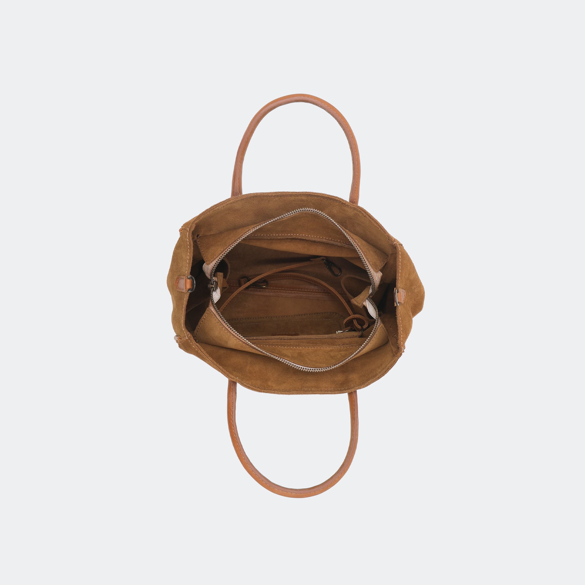 The Handbag (Suede) - Tobacco