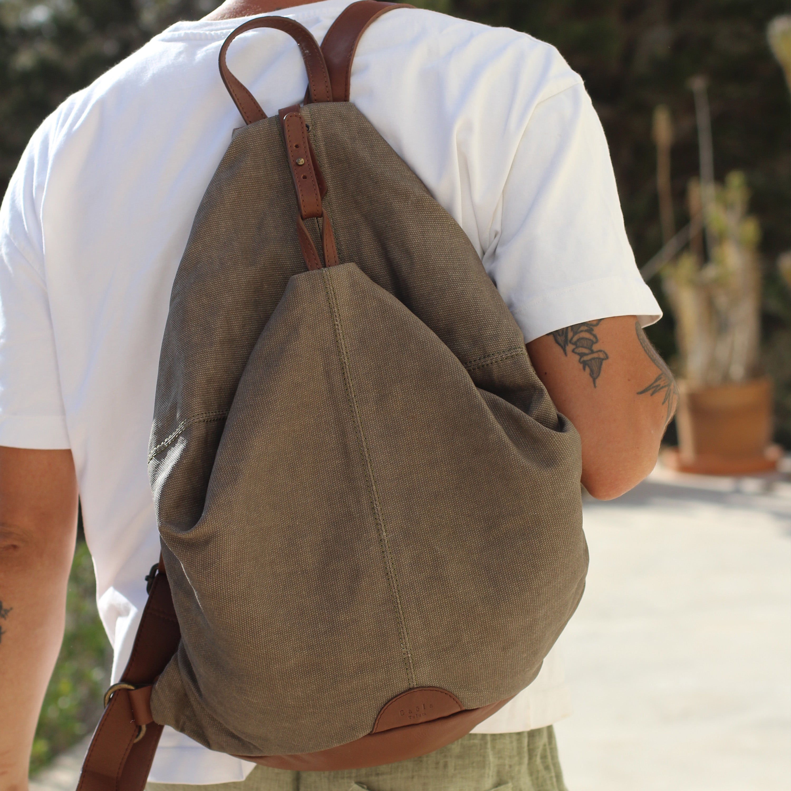 The Backpack (Waxed Cotton) - Sage