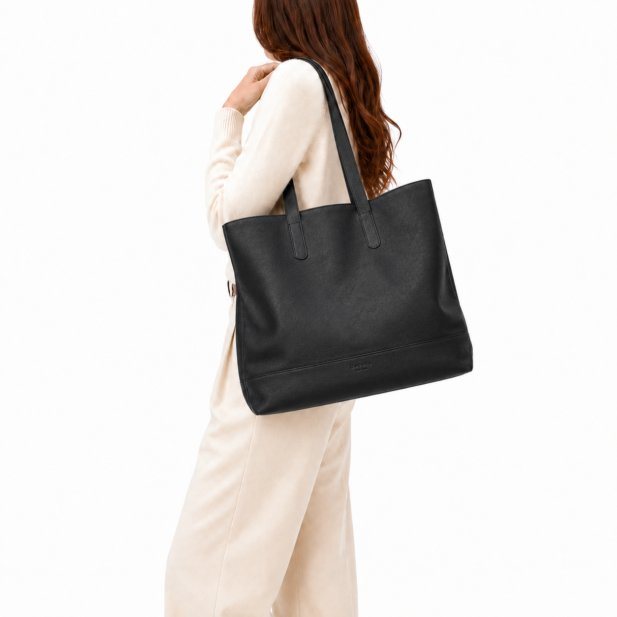 The Tote Bag (Leather) - Black