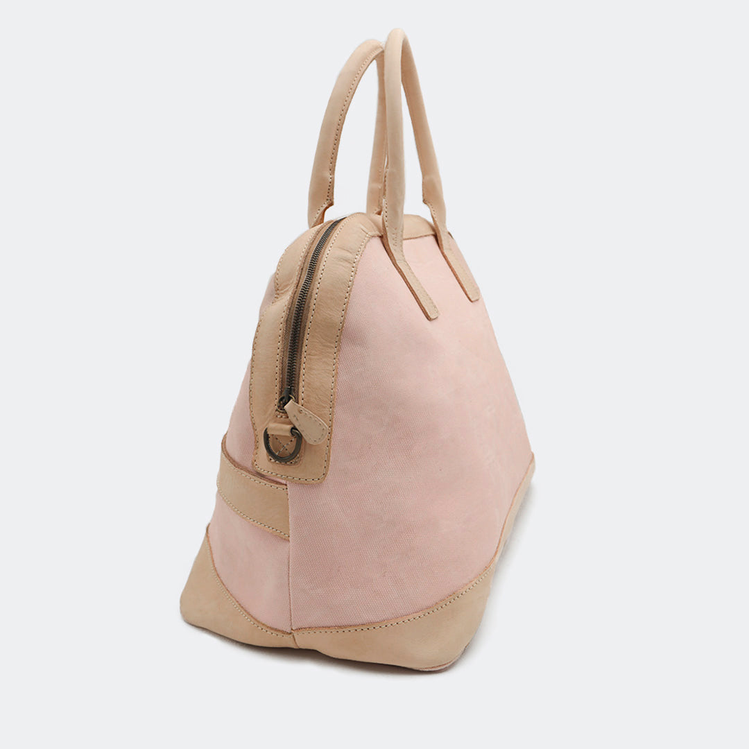 Cowhide Waxed Cotton - Weekend Bag Pink