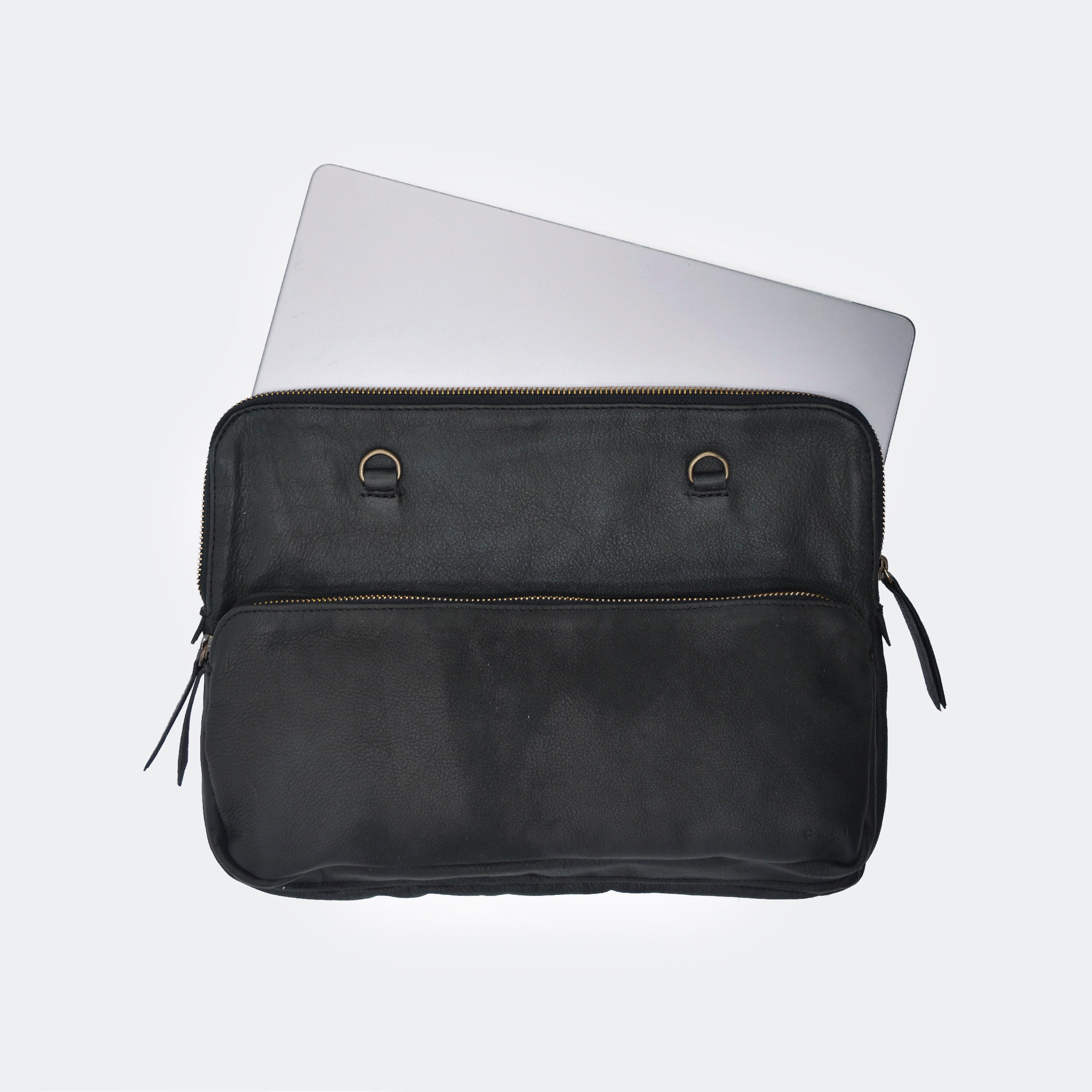 Leather - Laptop Case Black