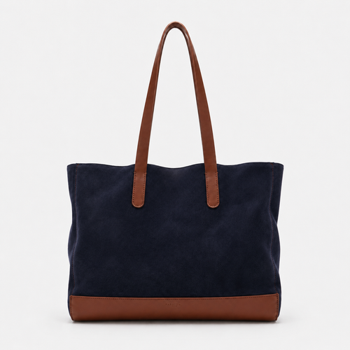 The Tote Bag (Suede) - Navy