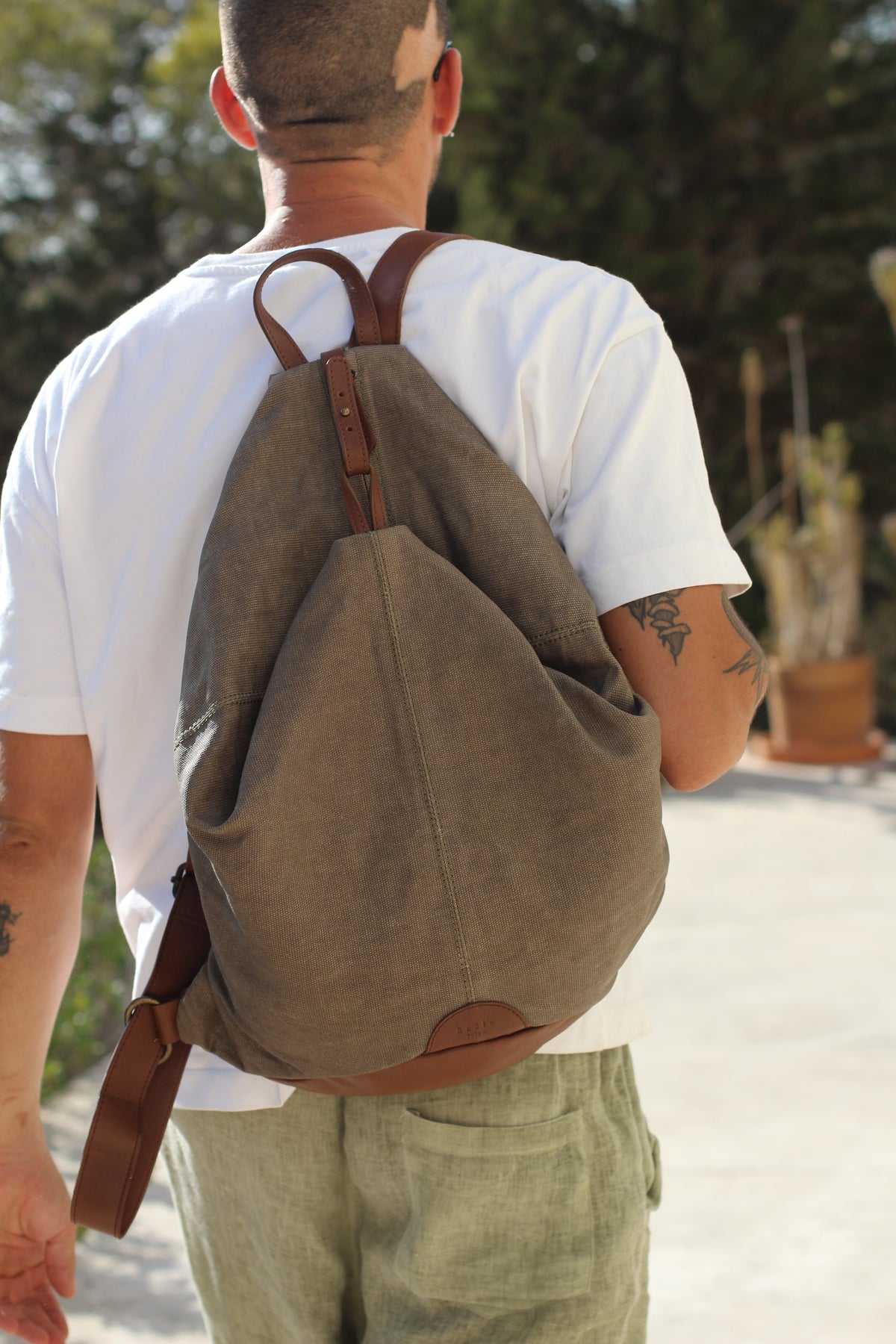 The Backpack (Waxed Cotton) - Sage
