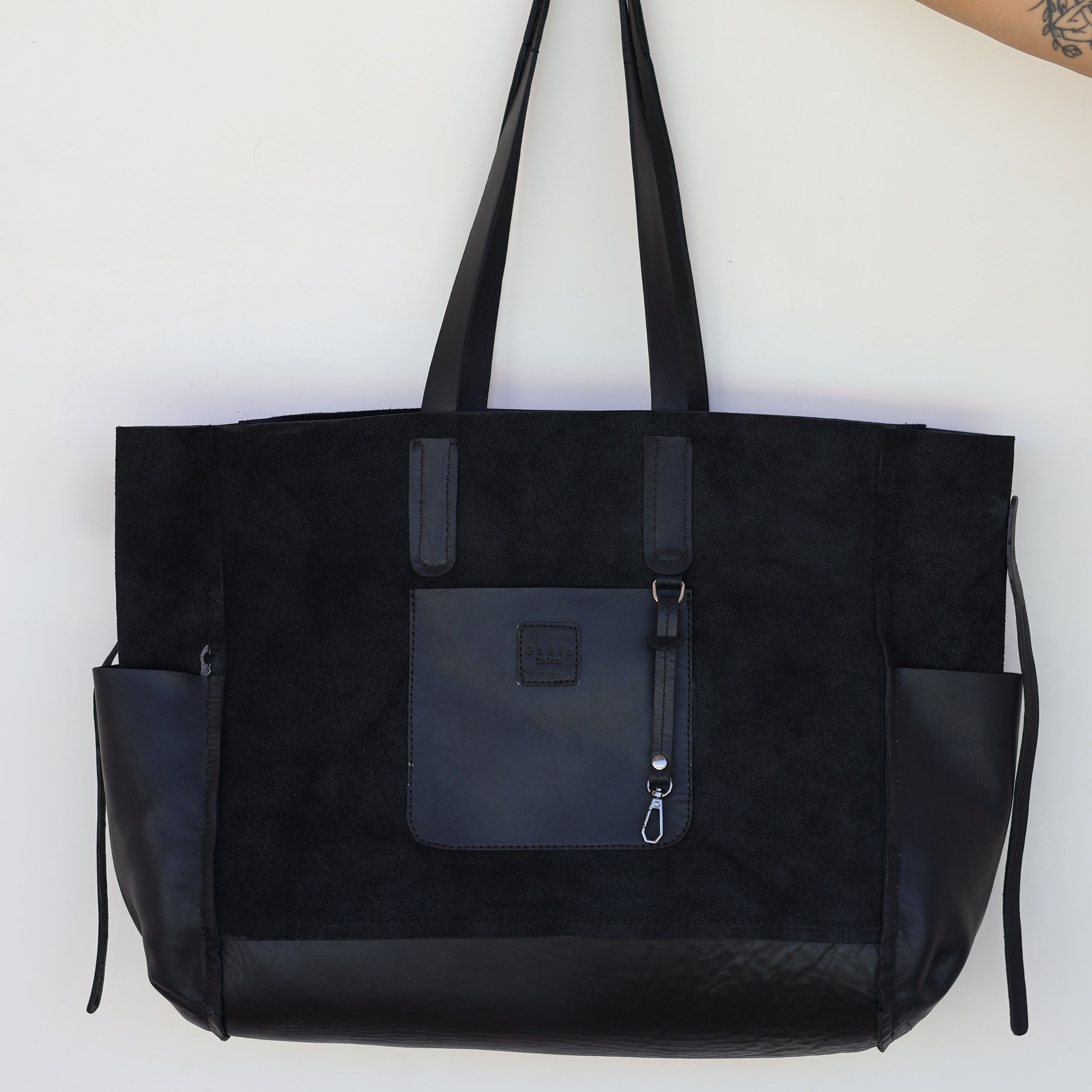 The Tote Bag (Leather) - Black
