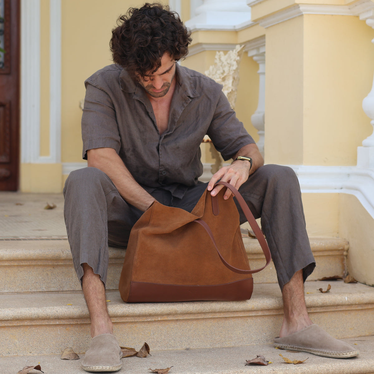 The Tote Bag (Leather) - Tobacco