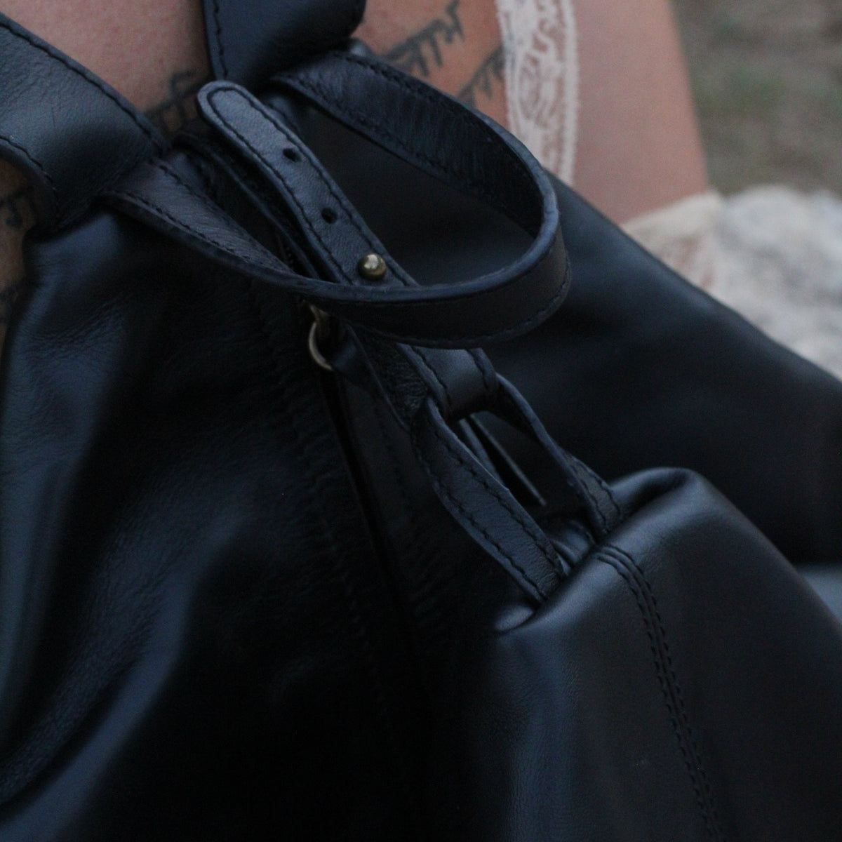 The Backpack (Leather) - Black