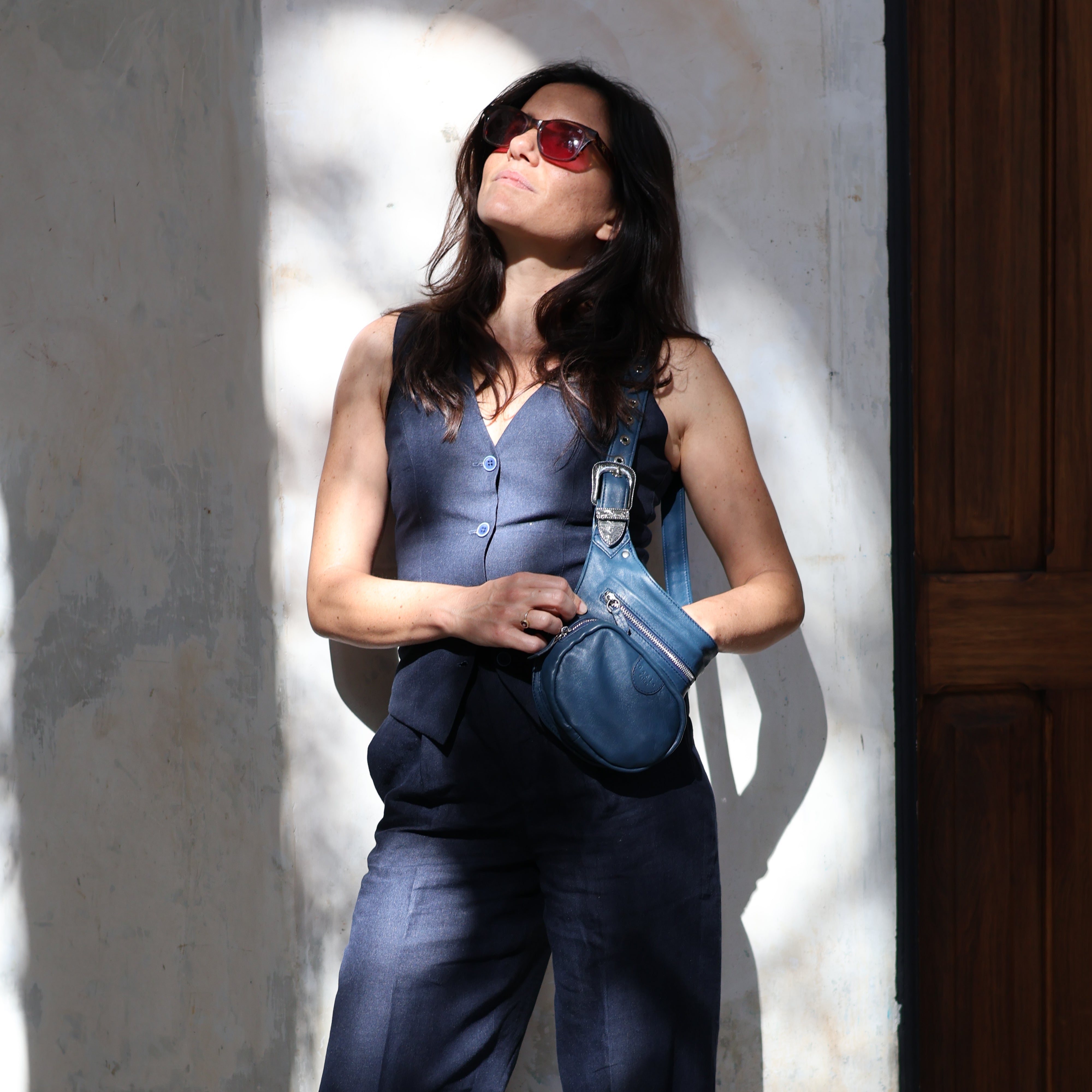 The Sac Ceinture (Leather) - Navy