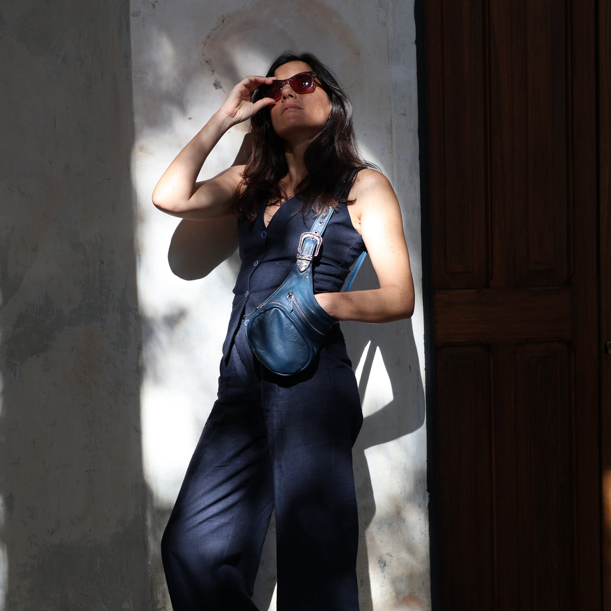 The Sac Ceinture (Leather) - Navy