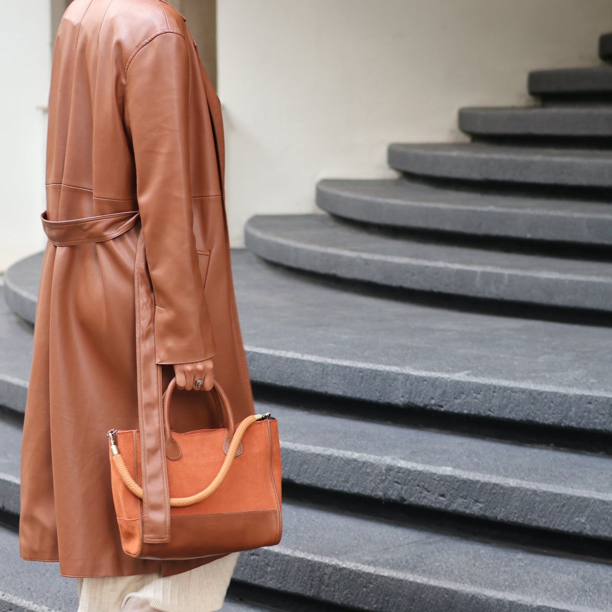 The Handbag (Suede) - Brick