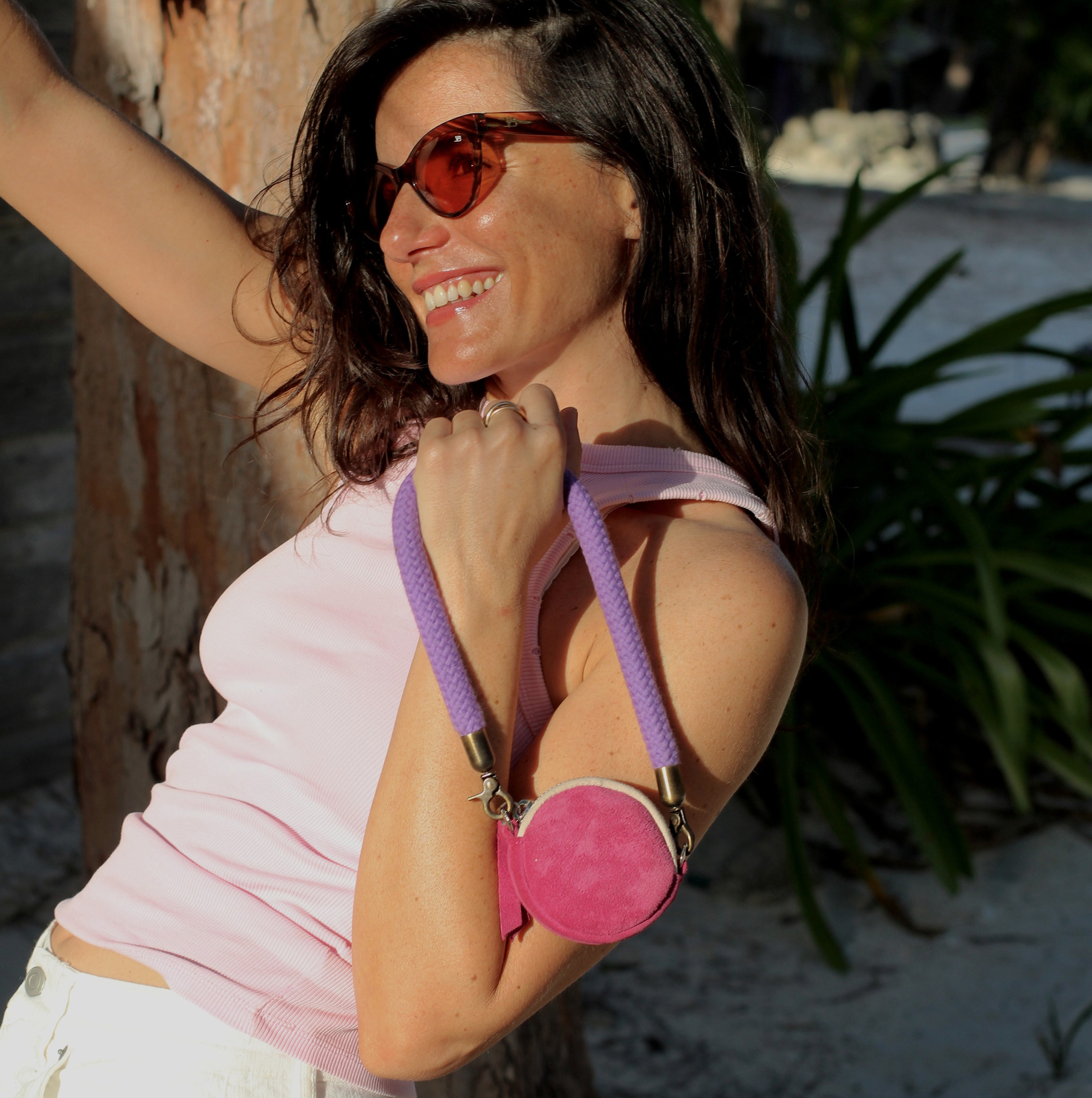 The Keyholder - Fucsia and The Mini Strap-Lila