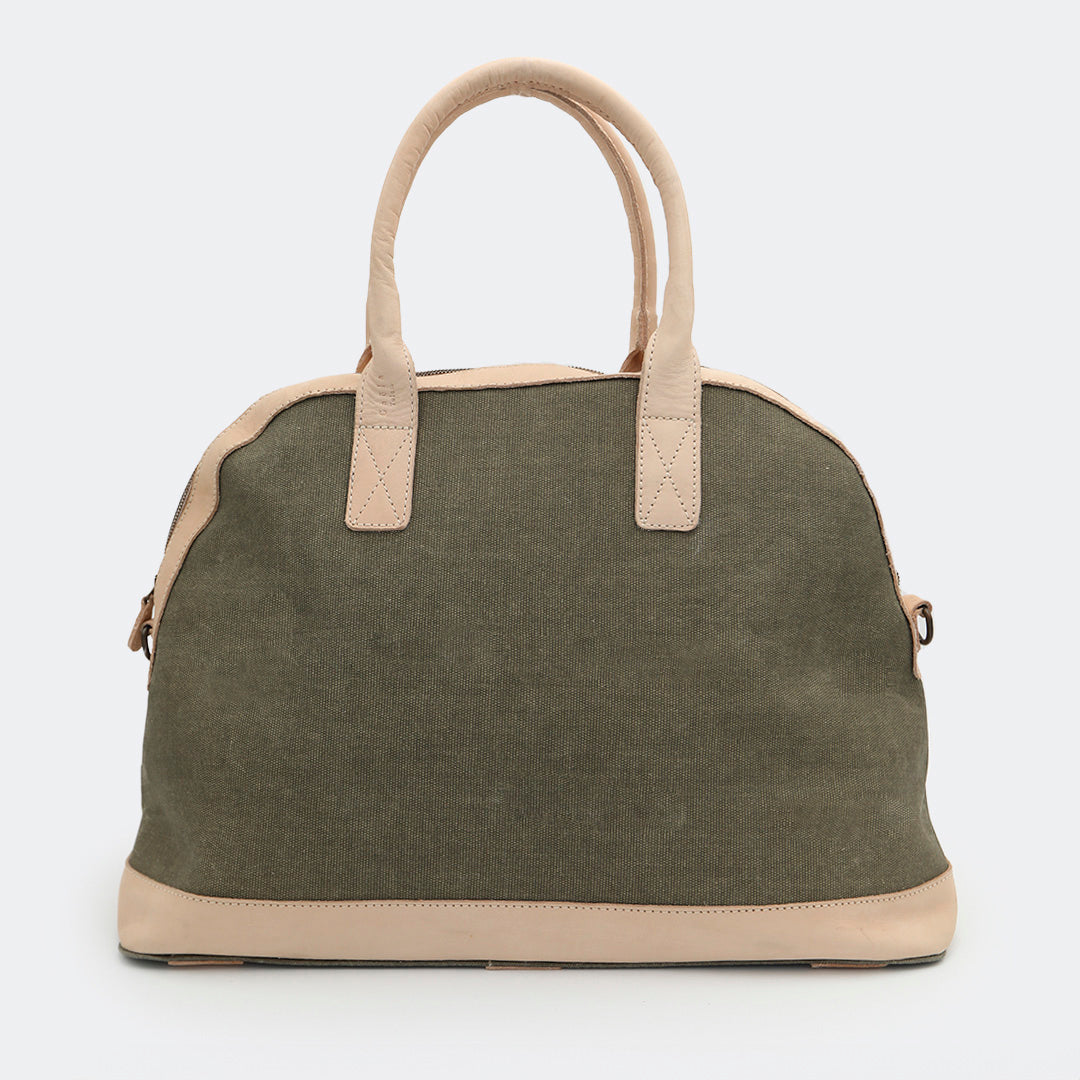 Cowhide WaxedCottom - Weekend Bag Sage