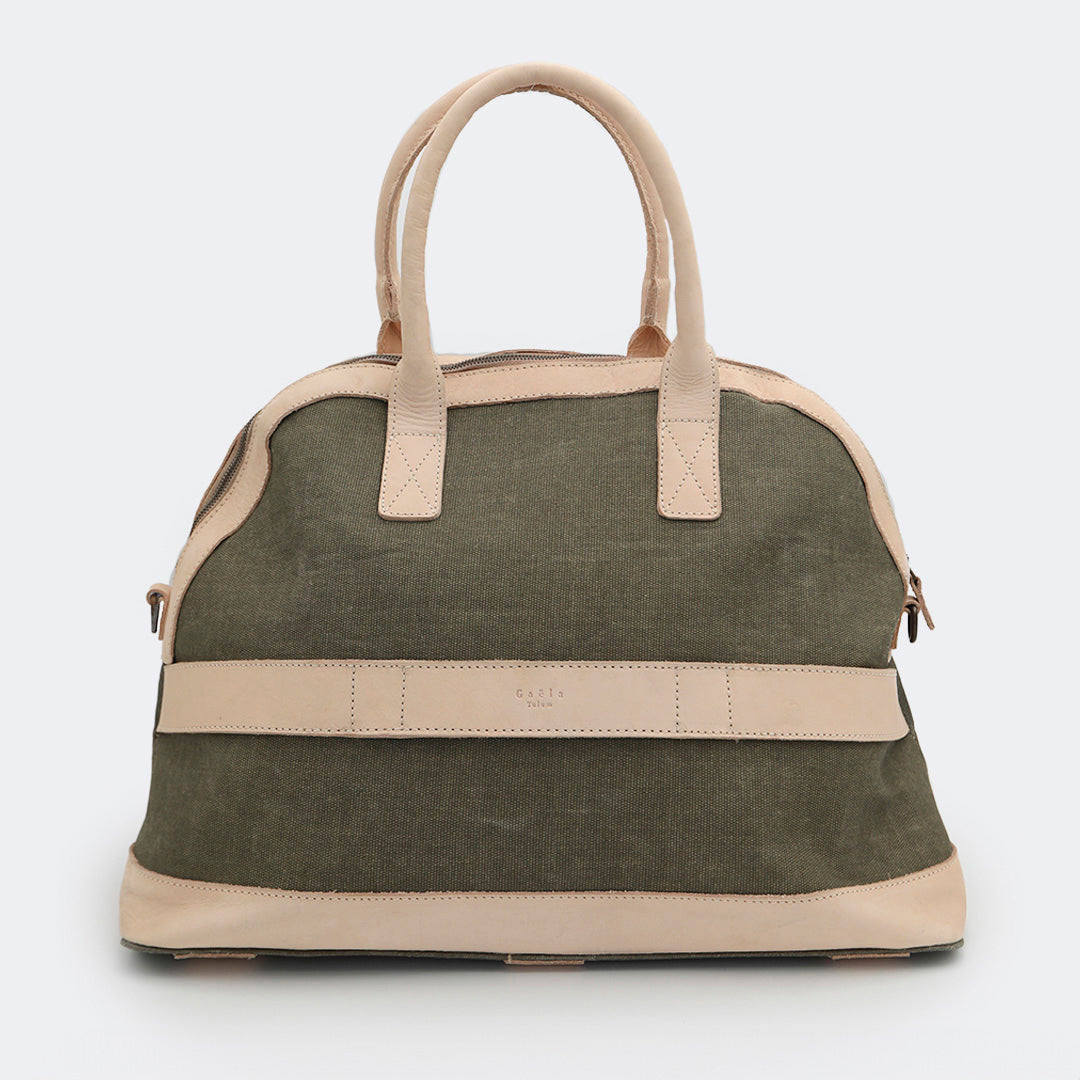 Cowhide WaxedCottom - Weekend Bag Sage