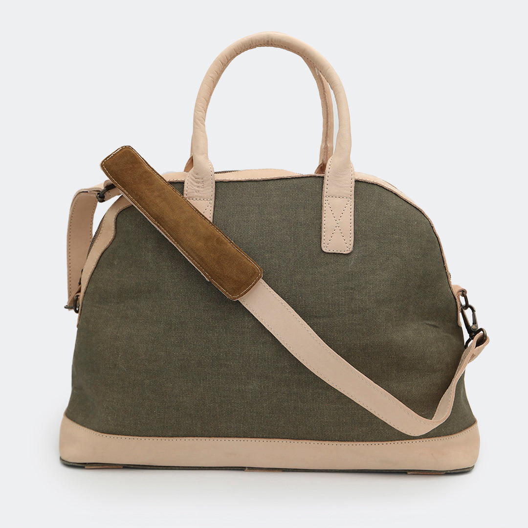 Cowhide WaxedCottom - Weekend Bag Sage