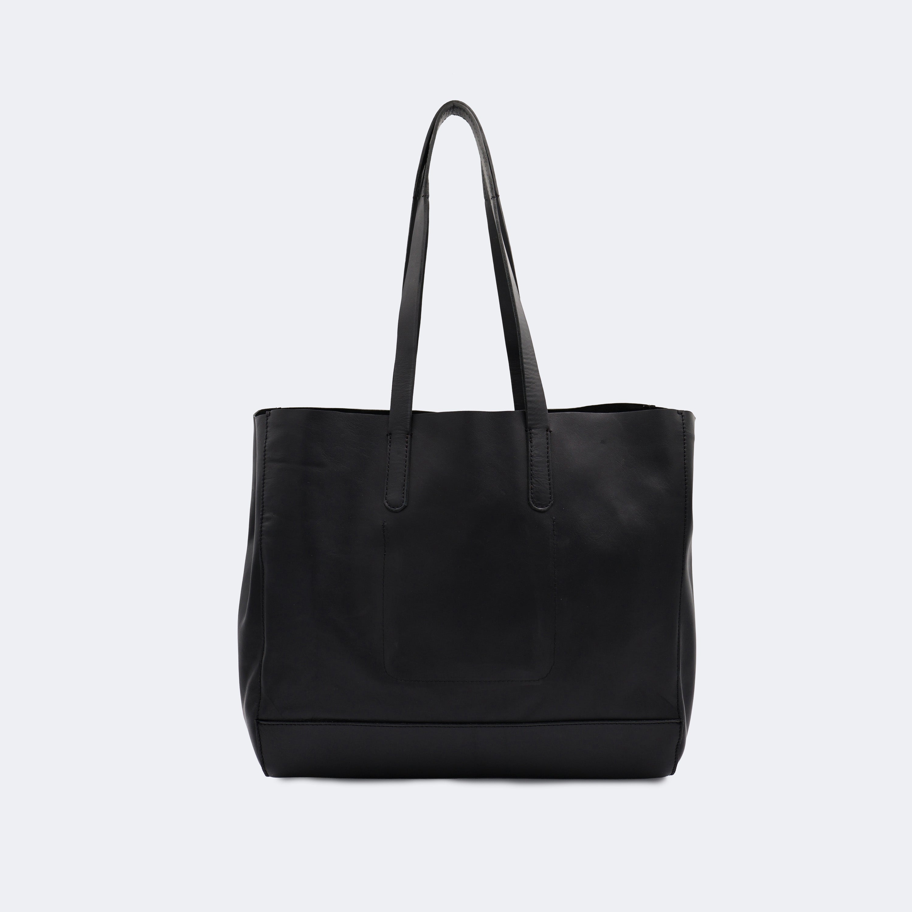 The Tote Bag (Leather) - Black