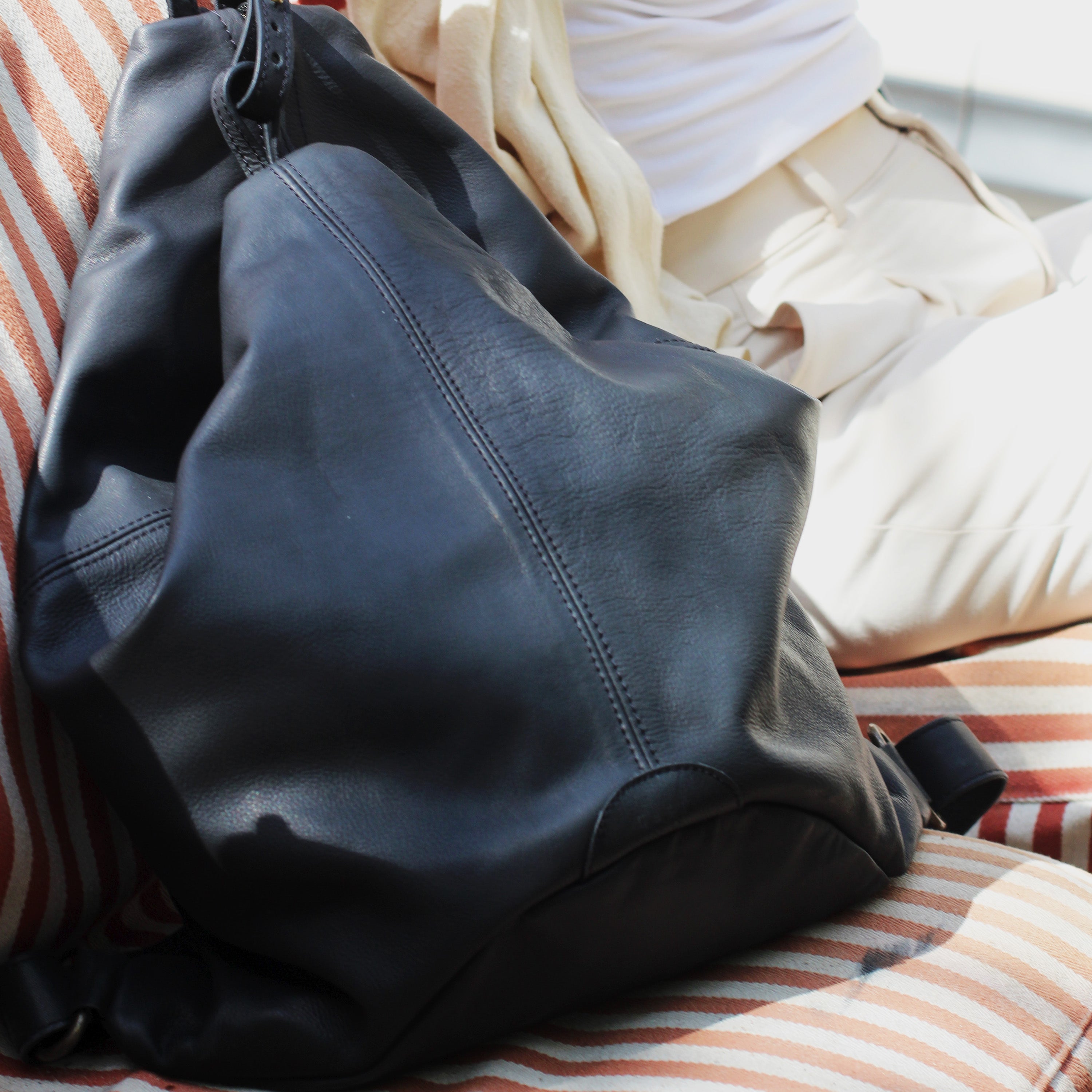 The Backpack (Leather) - Black