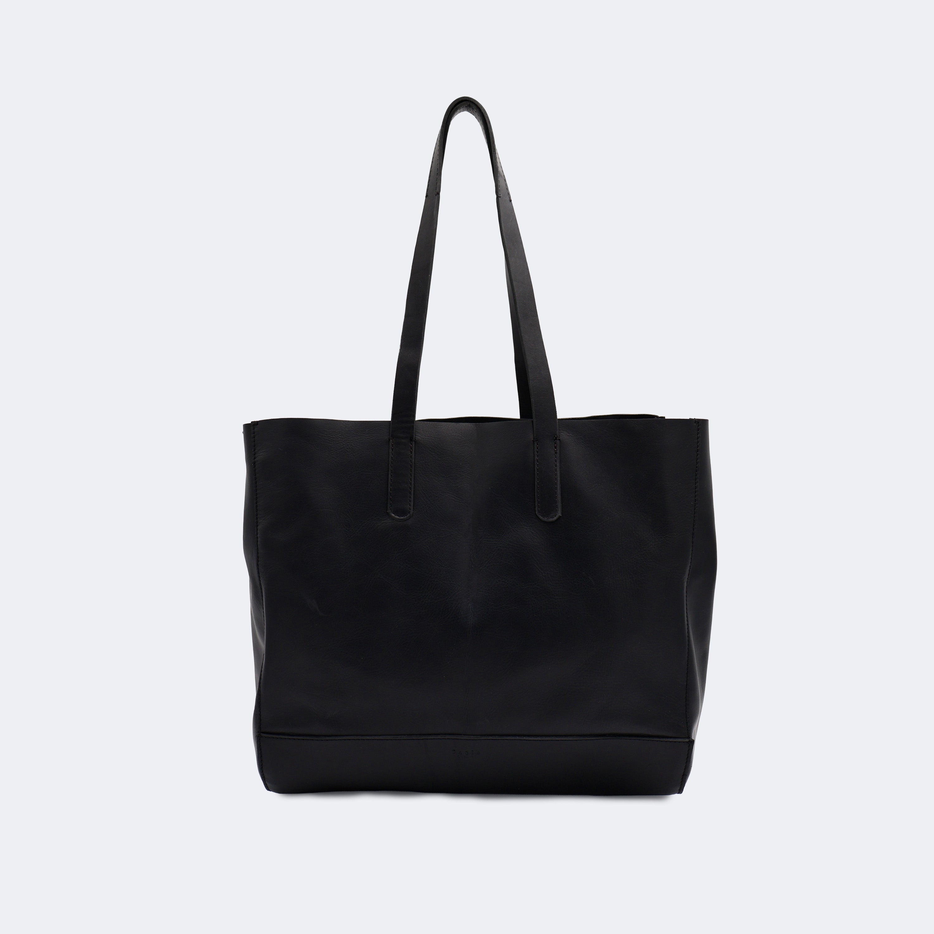 The Tote Bag (Leather) - Black