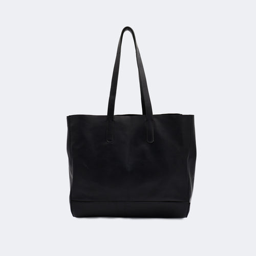 The Tote Bag (Leather) - Black