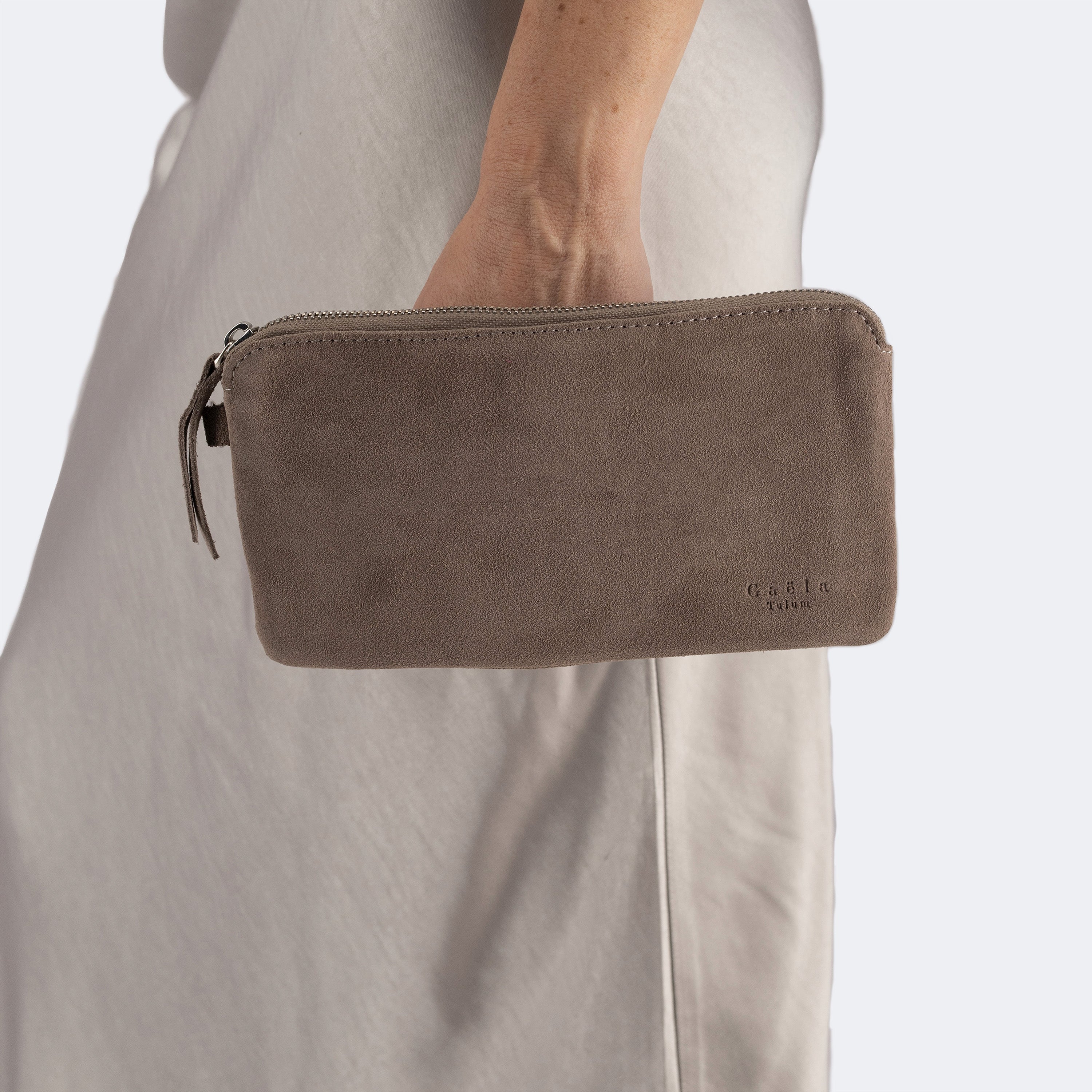The Wallet (Suede) - Taupe